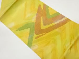 手織り紬抽象模様織出し名古屋帯